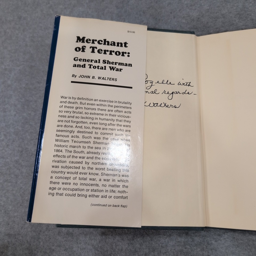 Merchant of Terror General Sherman and Total War John B Walters Signed 1973 - Picture 6 of 8